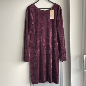 NWT PART TWO Elegant Plum Velvet Corduroy Dress